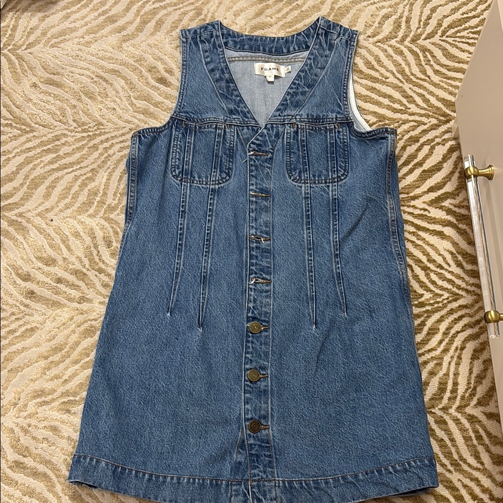FRAME Denim Sleeveless Button-Down Dress “trucker”